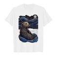 thumbnail image 5 of Cute Otter Starry Night Graphic Tees for Women 2026 Summer Casual Short Sleeve Crewneck Aesthetic T Shirts, 5 of 5