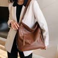 thumbnail image 1 of Bolso Hobo vintage de piel sintética, bolso de mano para uso diario, para mujeres y niñas, 1 of 9