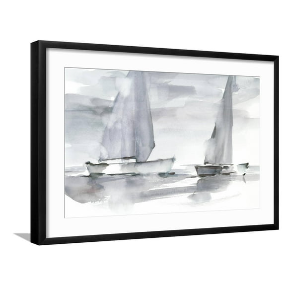 Art.com Misty Sails II Art Print by Ethan Harper, Black Frame Wall Art, 29" x 21"