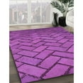 thumbnail image 2 of Ahgly Company Indoor Square Patterned Bright Neon Pink Purple Area Rugs, 8' Square, 2 of 6