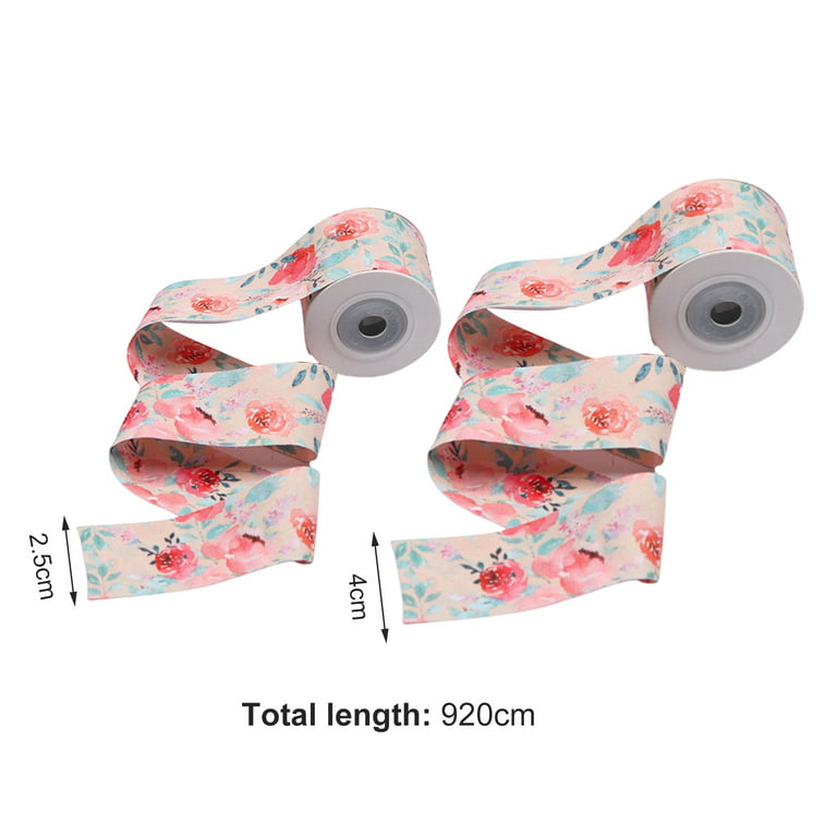 Hesroicy 1 Roll Floral Ribbon Long-lasting Versatile Double Sided  Tear-resistant Wrapping Ribbon for Hair Bows