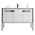 thumbnail image 2 of Fine Fixtures Oakville 48 in. W x 18 in. D x 33 in. H Bathroom Vanity in Mild Grey Oak with White Ceramic Sink - Black hardware, 2 of 6
