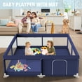 thumbnail image 3 of Babyeap Baby Playpen With Mat, Large Play Yard Fence for Toddlers, 50"x50" Blue, 3 of 8