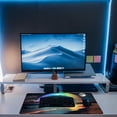 thumbnail image 6 of Desk Mat, Rainbow and Full Moon Desk Pad, Beach at Night Large Gaming Mouse Pad for Desk, 31.5"x11.8" Extended Big Computer Keyboard Mouse Pad with Non-Slip Base and Stitched Edge, 6 of 13