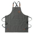 thumbnail image 2 of Waterproof Oxford Cloth Work Apron Multi Pocket Gardening Apron with Adjustable Shoulder Straps for Baristas and Workshop Use, Gray, 2 of 4