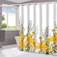 thumbnail image 3 of Rideau de douche, rideau de douche en tissu doublé jaune rideau de douche floral – 182,9 cm l x 182,9 cm l avec 12 crochets pour la maison, l'hôtel, les rideaux de lavage en machine, le rideau de dou JAMW Sencillez, 3 of 5
