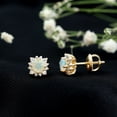 thumbnail image 6 of Rosec Jewels Natural Ethiopian Opal Stud Earrings with Diamond Halo for Women - AAA Grade, 10K Yellow Gold, 6 of 9