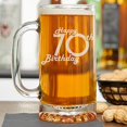 thumbnail image 3 of Retro Birthday Etched 16oz Beer Mug 70th Birthday Gift, 3 of 5