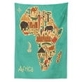 thumbnail image 3 of Ambesonne Africa Tablecloth Rectangular Table Cover, Savannah Map Tribal, 60"x84", Burnt Sienna Pale Yellow, 3 of 4