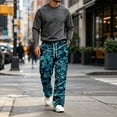 thumbnail image 4 of UDAUDU Mens Cargo Pants Fall Lightweight Stretch Drawstring Trouser Outdoor Trendy Joggers with Pockets Royal Blue L, 4 of 7