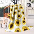 thumbnail image 2 of White Yellow Sunflower Pattern Blanket,Comfortable Soft Flannel Throw Blanket,All Season,Warm Lightweight Blankets for Sofa Bed Couch Living Room Chair,40"x50", 2 of 4