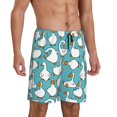 thumbnail image 2 of Kdxio Cartoon Funny Goose Print Mens Sleep Shorts Bottoms Soft Comfy Pajama Wear Pants with Drawstring Pockets, 2 of 7