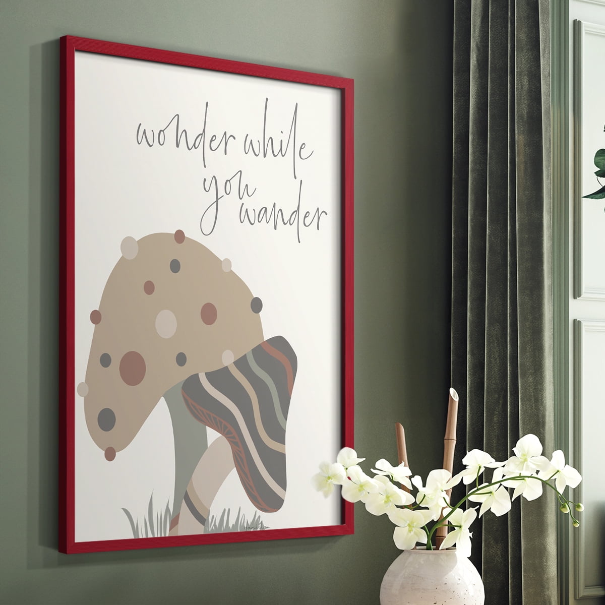 Wonder While you Wander Framed Print - Solid Wood in Single Picture Frame Solid Wood 2 Framed Print