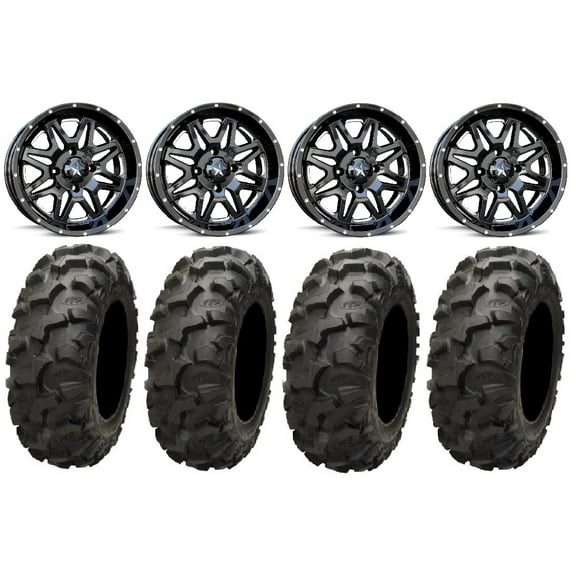 MSA Black Vibe 14" UTV Wheels 30" Blackwater Tires Polaris RZR XP 1000 / PRO XP / Ranger XP 900/1000