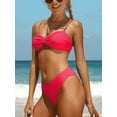 thumbnail image 3 of Women Low Waisted Bikini Set Paneled Straps Swimsuits Sexy Two Piece Swimwear, 3 of 5