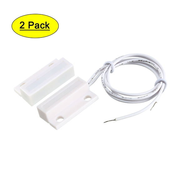 MC-38 Surface Mount Wired NC Door Sensor Alarm Magnetic Reed Switch White 2pcs
