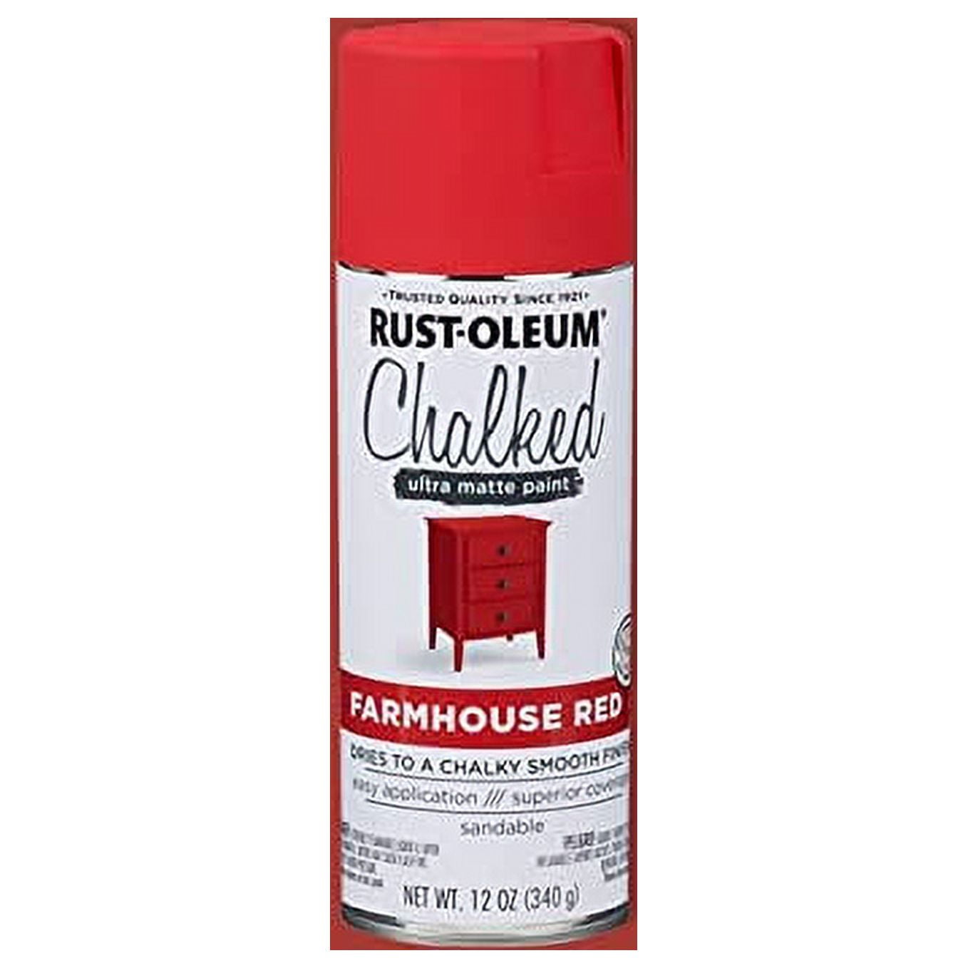 2Pc Rust-Oleum 329193 Chalked Ultra Matte Paint, Farmhouse Red, 12"