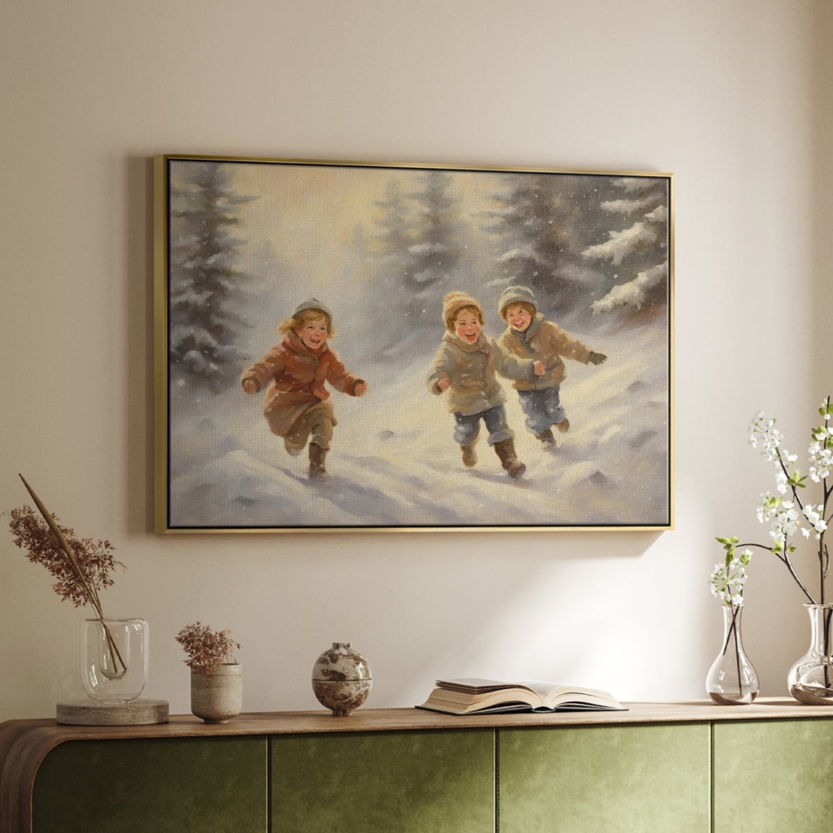 Vintage Landscape-CLXXVII By Wexford Home Framed in Gold Wood Gallery Wrapped Canvas 27 in. x 41 in.