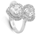 thumbnail image 4 of CHOOSE YOUR COLOR White CZ Infinity Heart Halo Promise Ring .925 Sterling Silver Band Female Size 7, 4 of 4