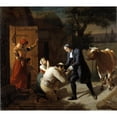 thumbnail image 2 of Louis Hersent 13x12 Black Ornate Wood Framed Double Matted Museum Art Print Titled: Fenelon Returns a Stolen Cow to a Peasant, 2 of 5