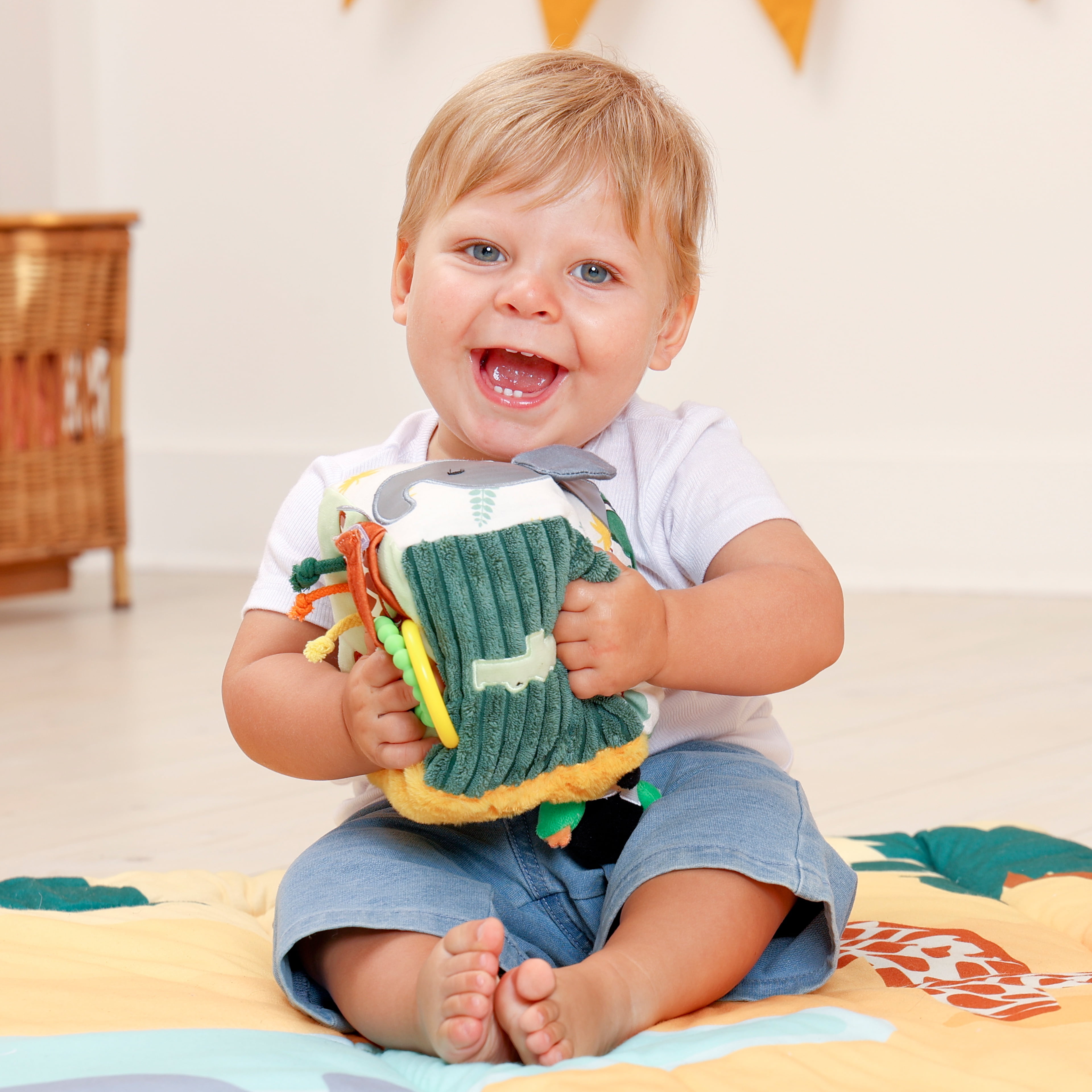 Little Big Friends Soft Activity Cube Sensory Toy for Infants & Toddlers in Jungle Theme