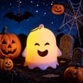 thumbnail image 6 of Halloween Ghost Lantern Flameless Candle - Safe Atmospheric Decor for Home Halloween Decor,White #4, 6 of 6