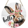 thumbnail image 2 of HoliHive Easter Wreaths for Front Door Bunny Welcome Wood Sign Door Hanger Spring Decorations Easter Hanging Plaque Rabbit Sign Decorations for Home Shop Garden, 2 of 3