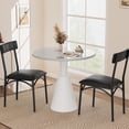 thumbnail image 1 of Set of 2 forrado dining sillas con pu leather back, comfortable y easy - to - assemble para kitchen y apartment, negra, 1 of 7