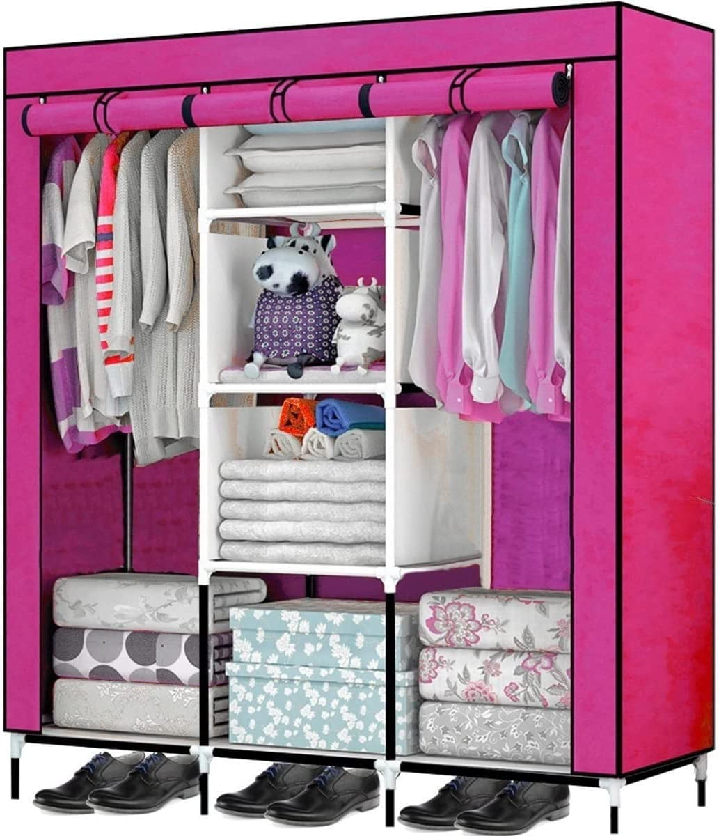 Ropero Rack Closet Armable Guradaropa Recamara Organización Color Rosa ...