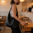 thumbnail image 4 of Leather Tote Bag For Women Large Capacity Shoulder Bag Casual Work Purse Handbag Office Travel Black, 4 of 6