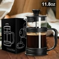 thumbnail image 5 of PARACITY Plastic lid French press black 350ml,Camping Mini Coffee/Tea Press of 304 Stainless Steel Filter and Heat Resistant Glass, 5 of 6