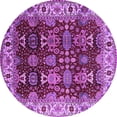 thumbnail image 1 of Ahgly Company Indoor Round Oriental Purple Traditional Area Rugs, 7' Round, 1 of 4