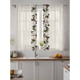 thumbnail image 4 of Retro Magnolia Sheer Curtains 2 Panels Set Flower Leaf Classic Beige Wood Grain Texture Lihgt Filtering Rod Pocket Voile Drape, Semi Sheer Window Curtains for Bedroom Living Room, 52"x63", 4 of 5