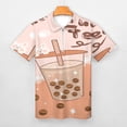 thumbnail image 3 of Milk Tea Drink Cute Design Men Zipper T-shirt Summer Casual Short Sleeve T-shirt Top, 3 of 7