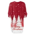 thumbnail image 5 of Women's Round Neck Casual Long Sleeve Plush Christmas Printed Dresses, Festive Fall and Winter Wear for Holiday Parties, Cozy and Soft Material,Red,2XL, 5 of 6