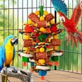 thumbnail image 6 of Bird Toys, Parrot Toys for Large Birds,Natural Corn cob and Loofah Slices Bird chew Toys for African Grey Parrots, Macaws, Cockatoos, Amazon Parrot and other Small and Medium-Sized Parrot (Colorful), 6 of 8