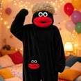 thumbnail image 4 of UYYX Monster Onesie Kids Toddler Big Mouth Cartoon Monster Plush One Piece Sleepsuit Soft Thick Holiday Party Costume(Black,5-7 Years), 4 of 4