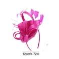 thumbnail image 3 of Hot Pink Fascinator Headband Vintage Flower Fascinator Hat for Women for Weddings Tea Party with Feathers Mesh Clip, 3 of 6