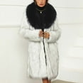 thumbnail image 2 of Lovzfmll Winter Coats for Women, Solid Color Stand Collar Coat, Faux Fur Plush Trench Jacket, Winter Clothing, 2 of 6