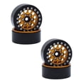 thumbnail image 2 of 4 piezas de llantas de Metal Beadlock, piezas de repuesto de cubo de rueda de diseño Vintage para camiones modelo para SCX24 1/24 1/18, DIY modificado Oro, 2 of 8