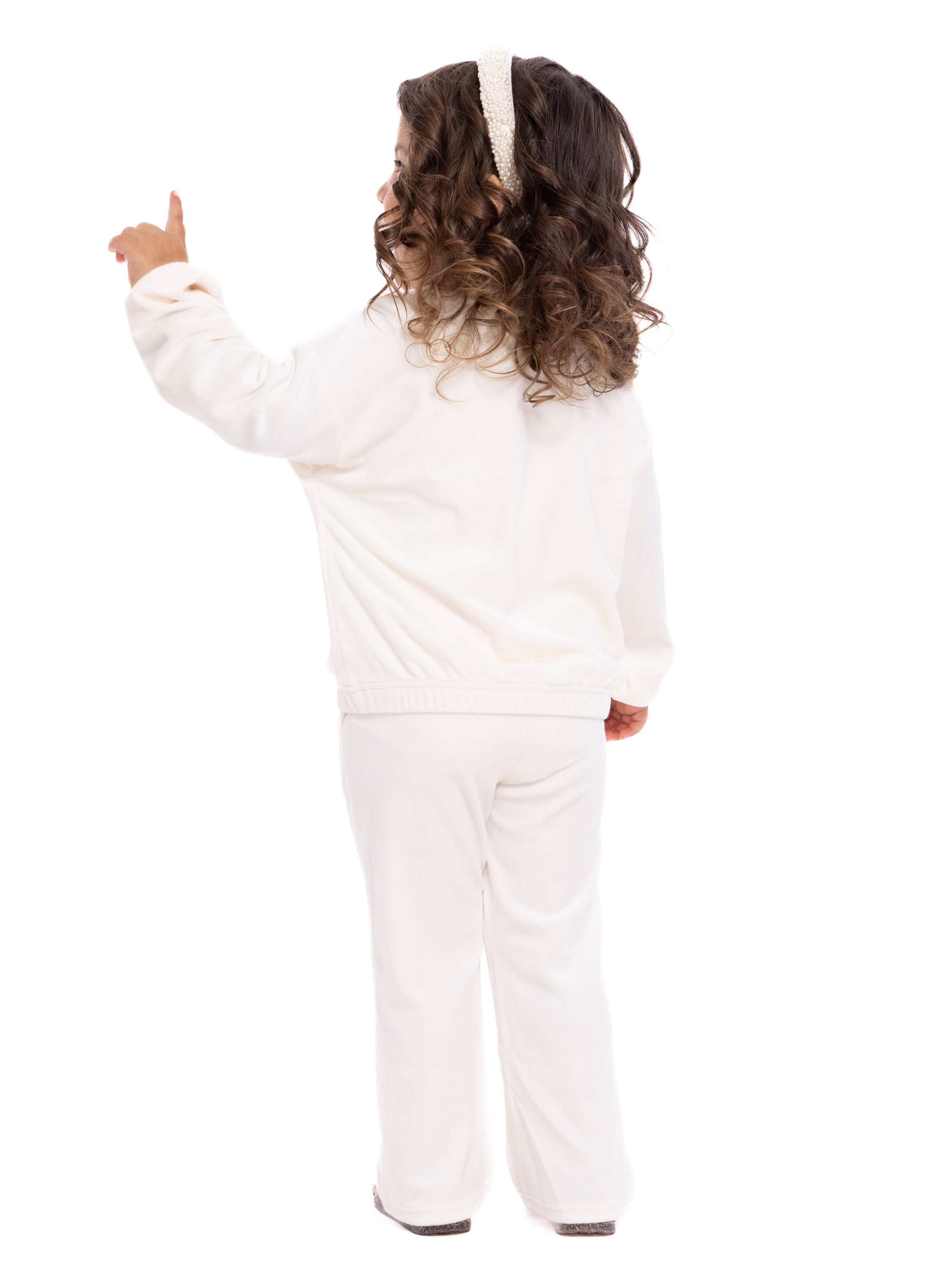 Wonder Nation Toddler Girls Embellished Velour Sweatshirt and Flare Pants Set, 2-Piece, Sizes 12M-5T