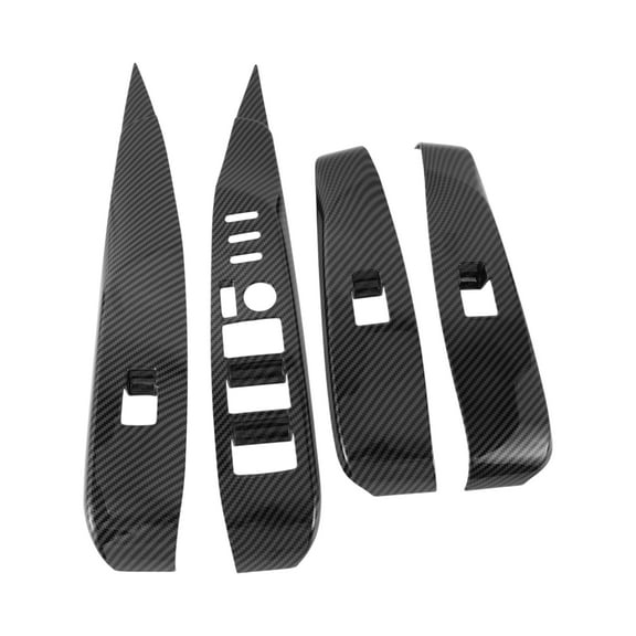 Unique Bargains Window Lift Switch Panel Trim Cover for Toyota Camry 2018-2024 Front Rear Car Door Window Control Button Interior Accessories Carbon Fiber Black