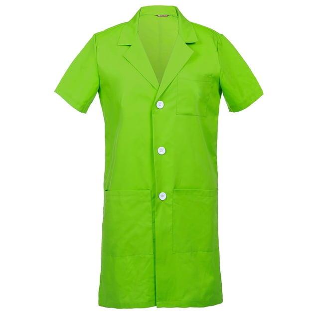 Men's Short Sleeves Lab Coat Laboratory Doctor Workwear