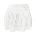 thumbnail image 4 of Skirts for Women Skirt Category Lace Tiered Skirt For Everyday Wear With Flirty Ruffle And Elegant A Line White S, 4 of 6