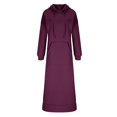 thumbnail image 3 of NMMUED Hoodie Dress for Women Womens Oversized Hoodies Long Hoodie Sweatshirt Dress Casual Sweatshirts for Women Loose Fit Hoodie Hooded Sweatshirt Women Wine M, 3 of 9