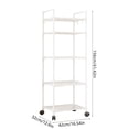 thumbnail image 2 of White M Plastic Rolling Storage Cart Kitchen Rack Multi Layer Trolley 156X42X32Cm White M, 2 of 7