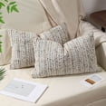 thumbnail image 4 of Throw Pillow Cover,Portable Washable Textured Decorative Cushion Cover for Living Room Bedroom Sofa Decor 13.8x19.7 Inch,Khaki, 4 of 5
