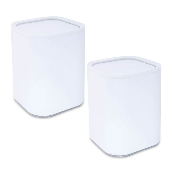 Bath Bliss 2 Pack 8L Acrylic Waste Bin in White