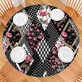 thumbnail image 2 of Pioneer Flower Floral Print Pattern Round Fitted Tablecloth with Elastic Edge,Dining Table Cover Waterproof,Outdoor Round Tablecloth for Camping,Dining,Indoor and Outdoor, 2 of 7