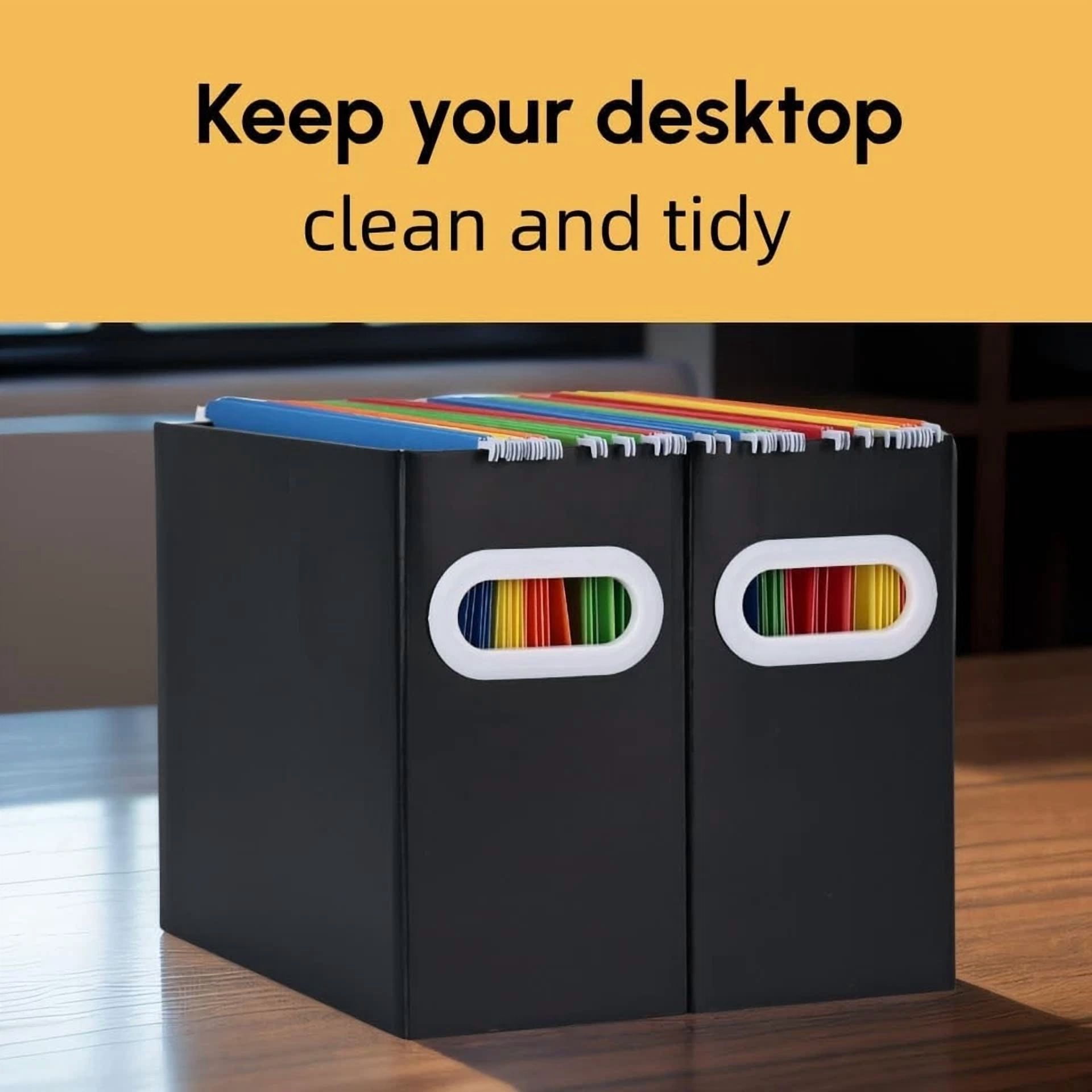 6-Pack Collapsible Hanging File Folder Box Letter Size Storage Organizer Black